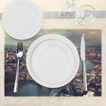 thumbnail image 3 of Ambesonne London Place Mats Set of 4, Thames River and Bridge, Standard Size, Almond Green Orange, 3 of 6