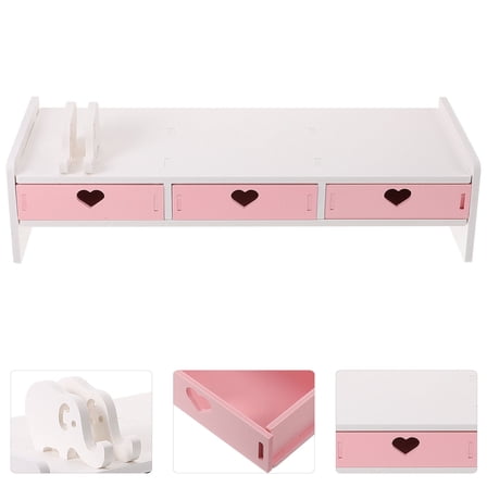 GOOHOCHY  White Monitor Office Desk Stand Elevator Computer Screen Riser for