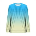 thumbnail image 5 of VBVC No Boundarie Women's Long Sleeve Tops,Womens Casual Crewneck Sweatshirt,Loose Gradient Colored Pullover For Women,Sky Blue,Size XL, 5 of 6