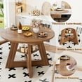 thumbnail image 4 of Fsbecl Mid Century Modern Extendable Round Dining Table 43.3in-59in for 4-8, Wooden Kitchen Dining Table, Walnut, 4 of 8