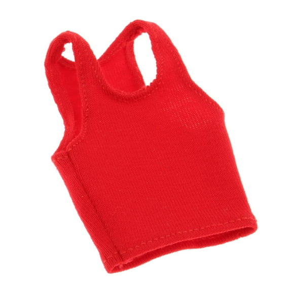 bedienty Figurine Masculine à l'Échelle 1/12 Gilet en Tissu Figurine Vêtements Poupée pour Figurines Articulées de 6 Pieds' Noir Rouge 5 cm