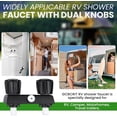 thumbnail image 6 of RV Shower Faucet, Dual-Handle Camper Shower Faucet with Acrylic Knobs, 4" RV Shower Valve Diverter, RV Outdoor Shower for RV, Camper Van, Outside and Inside Bathroom Shower (Black), 6 of 8
