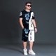 thumbnail image 3 of Conjunto de camiseta y pantalones cortos de playa informales con estampado digital 3D de animales para hombre, 3 of 5