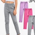thumbnail image 2 of WAVSUF Dance Leggings for Girls 3 Pack Pull On Slim Fit Soft Cotton Fall Casual Warm Pants Gray Size 3, 2 of 9