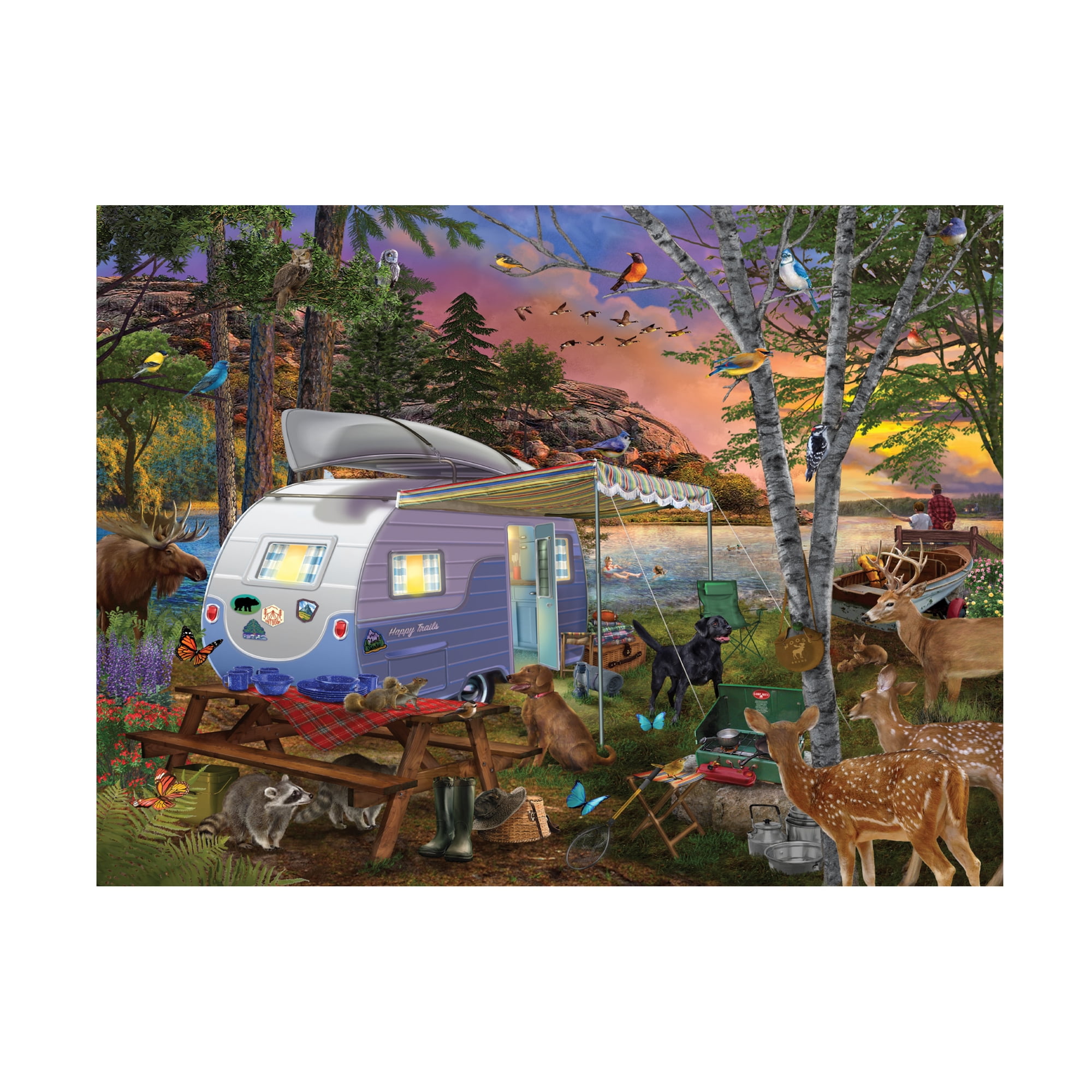 Bigelow Illustrations 'Camp Site Watch Dogs' Canvas Art