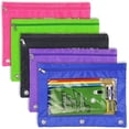 thumbnail image 1 of Binder Fabric Pencil Pouch 3-Ring Binder Pencil Case Bag with Zipper 5 Pack(Multicolor), 1 of 9