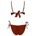 thumbnail image 2 of Traje de Baño Ocean Pacific para Mujer Bikini con Varilla en Top, Escote con Holanes y Tela Brillante Rojo Talla CH 2 Piezas, 2 of 4