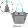 thumbnail image 4 of Igloo Essential Tote Lunch Bag Cooler, 14 Can Capacity, Gray and Teal, Insulated Lunch Bag for Meals on the Go, 4 of 19