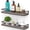 Walnut, variant on Meangood Floating Shelves Wall Mounted Set of 2, Rustic Wood Wall Storage Shelves for Bedroom,Living Room,Bathroom, Kitchen Torched Wood