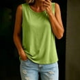 thumbnail image 3 of Dwellite Women Tank Tops with Built in Bra Summer Sleeveless Wide Strap Basic Sleepwear Workout Yoga Camisole Top Green 2XL, 3 of 9