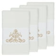 thumbnail image 2 of Authentic Hotel and Spa  White Turkish Cotton Scrollwork Embroidered Hand Towels (Set of 4), 2 of 3