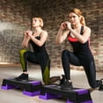 thumbnail image 3 of Goplus Aerobic Exercise Stepper Trainer W/Riser Adjustable Height 5''- 7''- 9'' Purple, 3 of 12