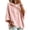 Pink #013, variant on Women's Oversized 3/4 Sleeve Sweatshirt, Loose Fit Drawstring Shirt, Lightweight Casual Fall Outwear