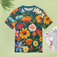 thumbnail image 4 of Nostalgic Vintage Floral Women's Short Sleeve Tops Casual Blouses T Shirt, 4 of 6