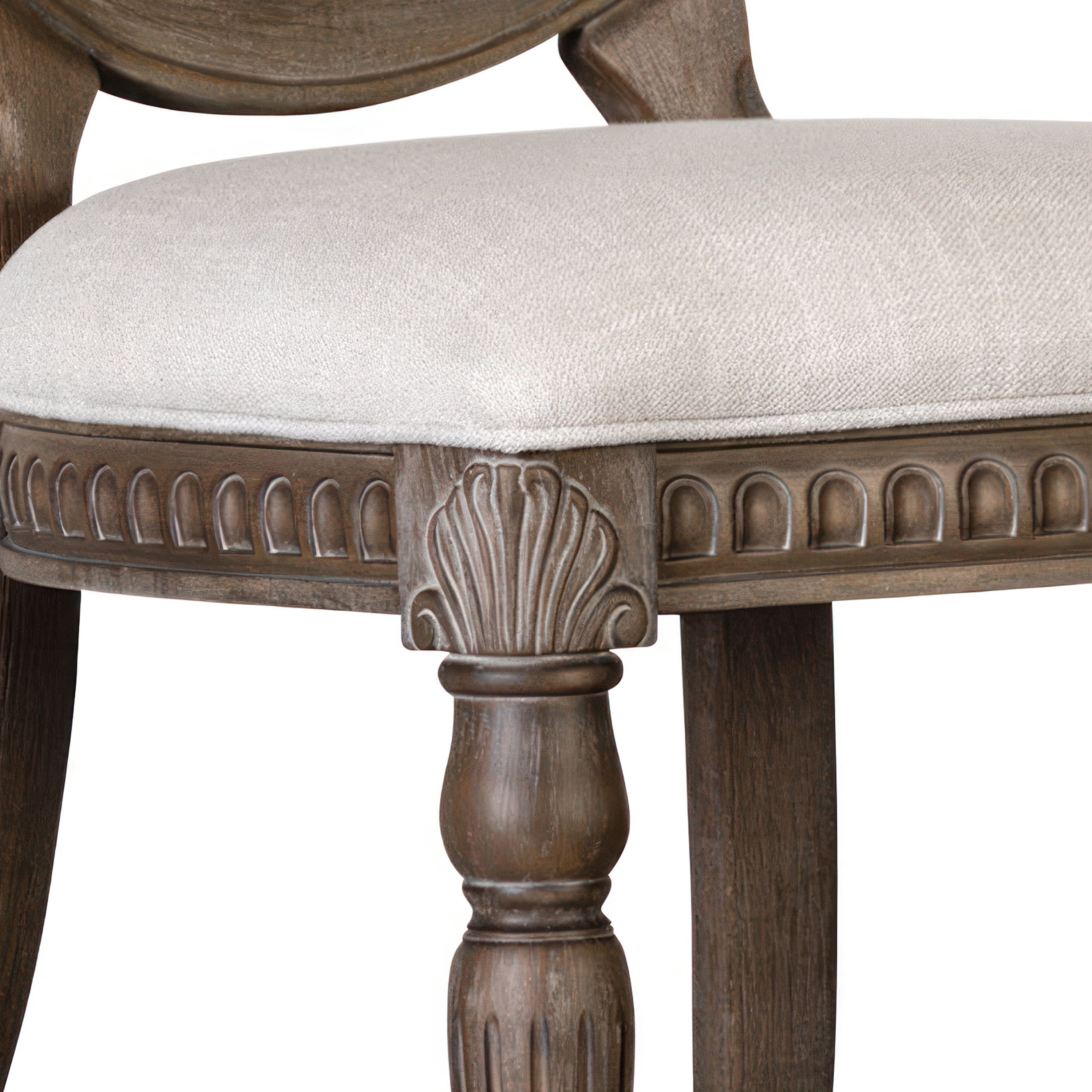 Furniture of America Feyric Rustic Solid Wood Indoor Side Chairs, Weathered Oak (Set of 2)