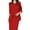 Red XXXL, variant on 2 Pcs/Set Women Suit Coat Skirt Set Formal Business Style Long Sleeves Open Sticth Coat High Waist Slim Fit A-line Midi Skirt OL Commuting Office Outfit