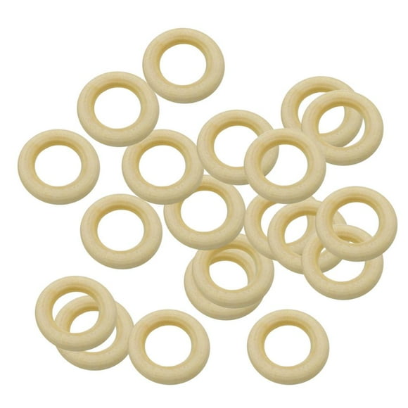 segolike 20x Unfinished Round Natural Wooden Loop Jewelry Making for DIY Crafts 30mm
