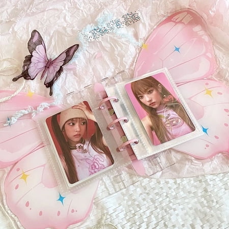 Cartoon hello Kitty photo album, acrylic butterfly cover photo album | Photo book display 120 photos instant photo storage, suitable for family Christmas