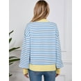 thumbnail image 4 of Cogild Women Sweaters with Multi Color Long Sleeves Striped Pullover Long Sleeves Sweaters for Womens, 4 of 6