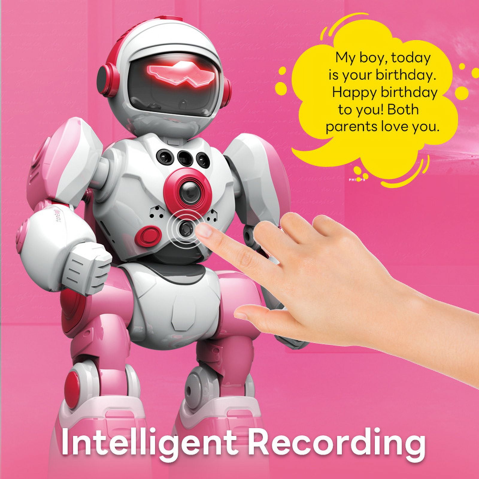 Remote Control Robot Singing Dancing Programmable with Infrared Gesture Gifts for Age 3 -8 Years Red