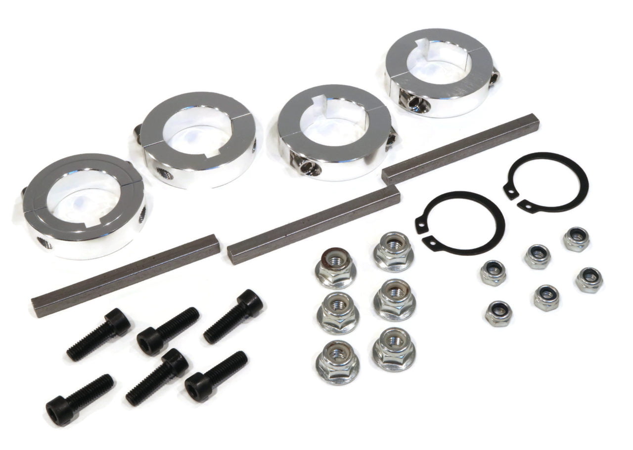 Four Lock Collars 36 Inch Shaft Kit for Drift Trike Bikes with Twelve Axle Nuts 