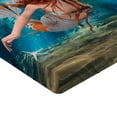 thumbnail image 2 of Ambesonne Mermaid Fitted Sheet 2 Pcs Set, Magic Aqua Sea Lily, Queen, Burnt Sienna Pale Blue, 2 of 3