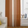 thumbnail image 6 of Burnt Orange Beige Striped Sheer Curtains 54 Inches Long, Modern Farmhouse Retro Lines Light Filering Curtains, Breathable Simi Curtain Privacy Drapes for Kitchen Bathroom Small Window Treatment, 6 of 9