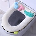 thumbnail image 3 of With Zipper Warm Soft Toilet Seat Cover Plush Household Bathroom Washable Winter Waterproof WC Mat Seat Toilet Accessories (A--With zipper), 3 of 7