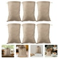 thumbnail image 4 of 6pcs Burlap Bags Drawstring Storage Pouches Potato Sacks Reusable Vegetable Bags, 4 of 7