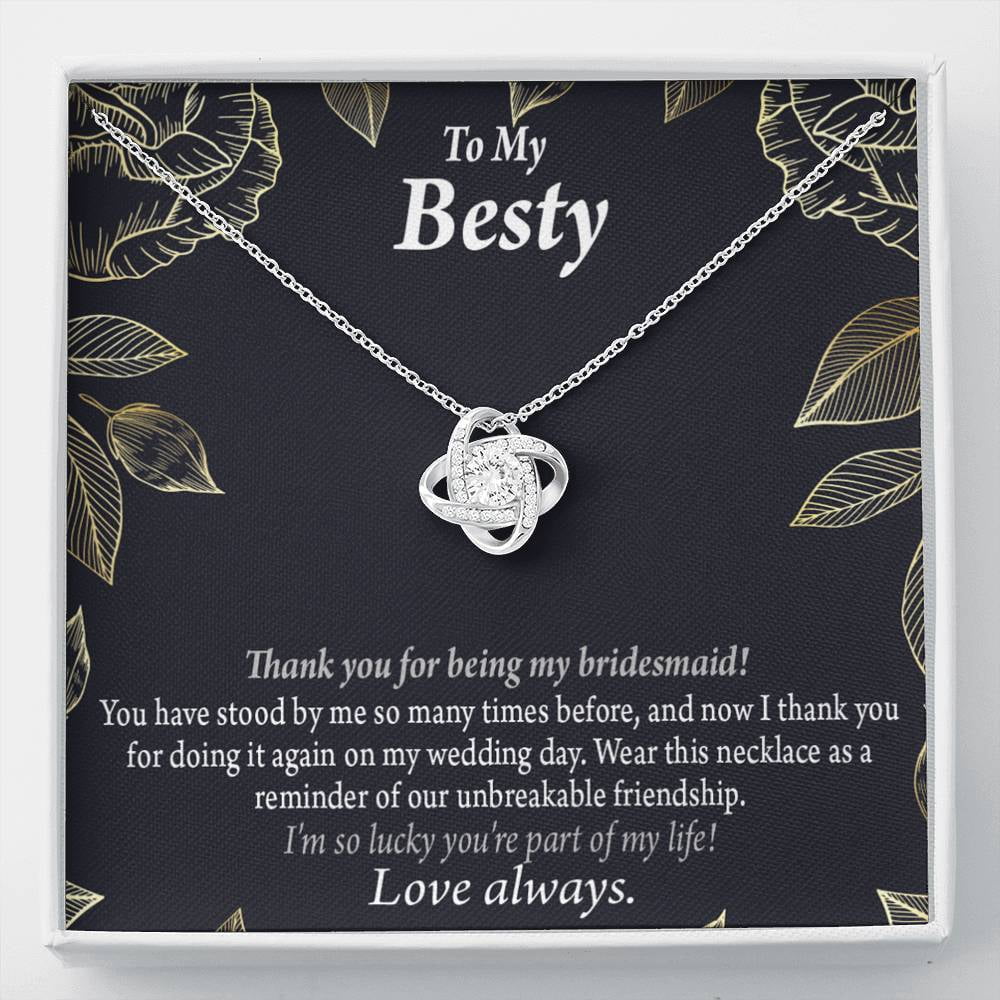 To My Best Friend Wedding Unbreakable Friendship Love Knot Pendant Necklace Message Card Walmart Com