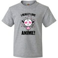 thumbnail image 3 of Inktastic I Really Love Anime with Cute Anime Cat and Hearts Youth T-Shirt, 3 of 5