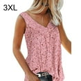thumbnail image 1 of Camiseta sin mangas con estampado sin mangas sin mangas con cuello en V para mujer, chaleco de verano, rosa, 3XL Inevent AP002122-38, 1 of 7