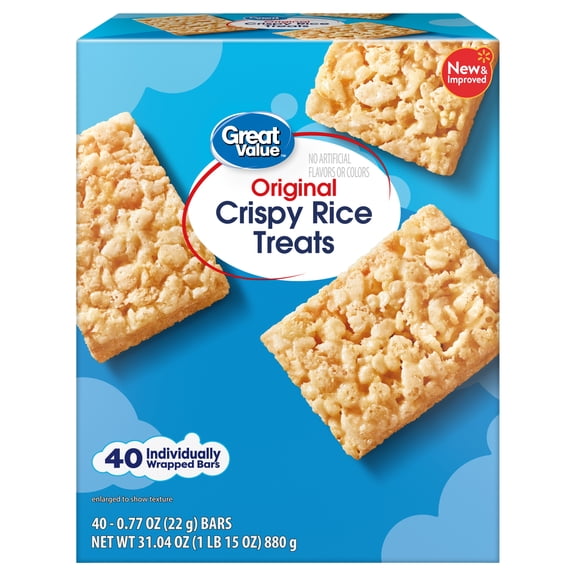 Great Value Crispy Rice Treats, 40 Count