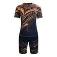 thumbnail image 3 of MAWCLOS Pyjama pour Hommes Deux Pièces Ensemble de Maison Manches Courtes Taille Élastique Rue 2 Pcs Survêtement 7 2TG, 3 of 4