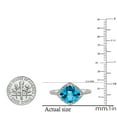 thumbnail image 6 of Dazzlingrock Collection 14K Cushion Cut Blue Topaz & Round Cut White Diamond Bridal Halo Engagement Ring, White Gold, Size 4, 6 of 8