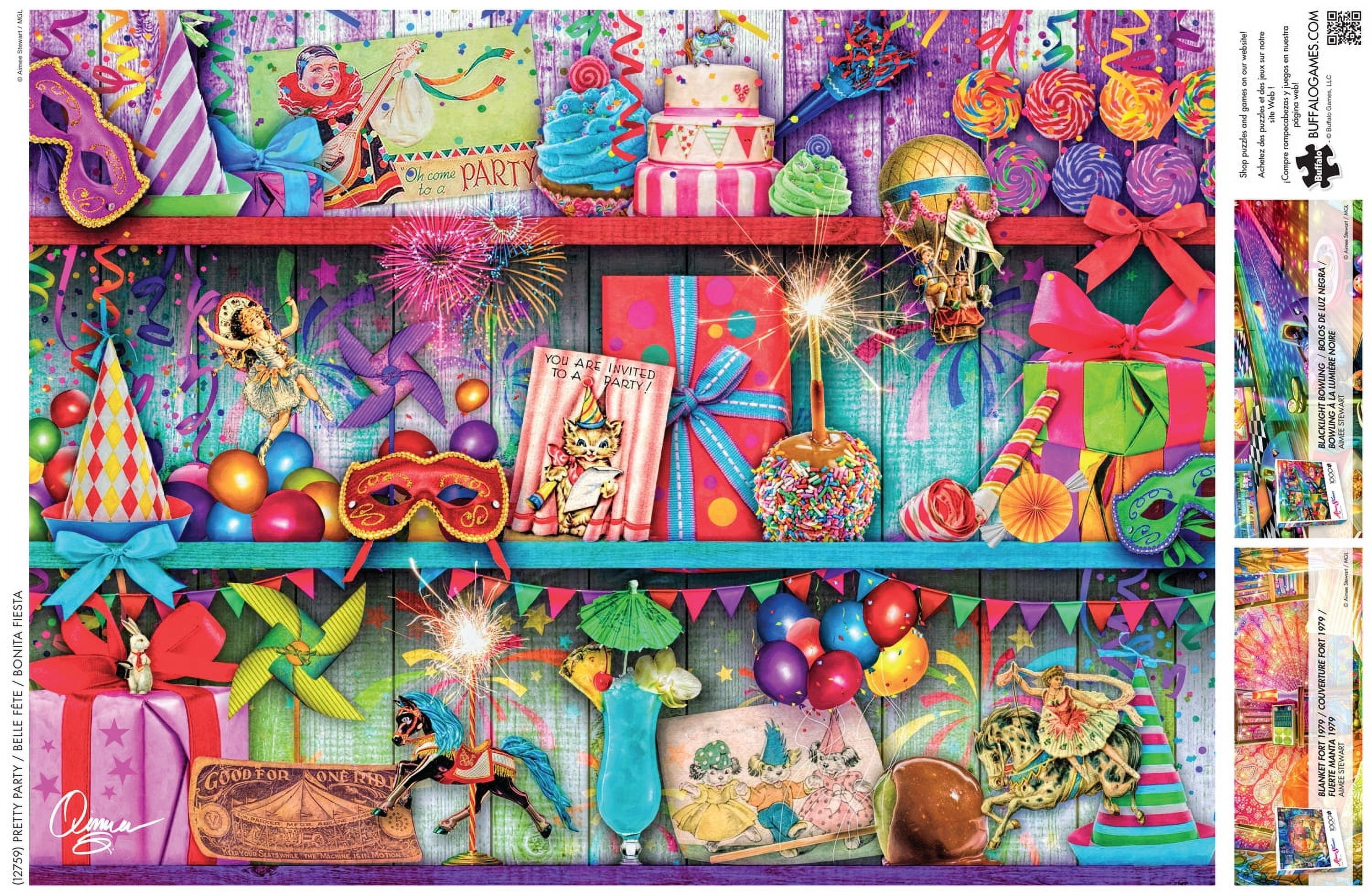 Buffalo Games Pretty Party 1000-Piece 26.75 x 19.75-inch Interlocking Jigsaw Puzzle for Adults Ages 14+