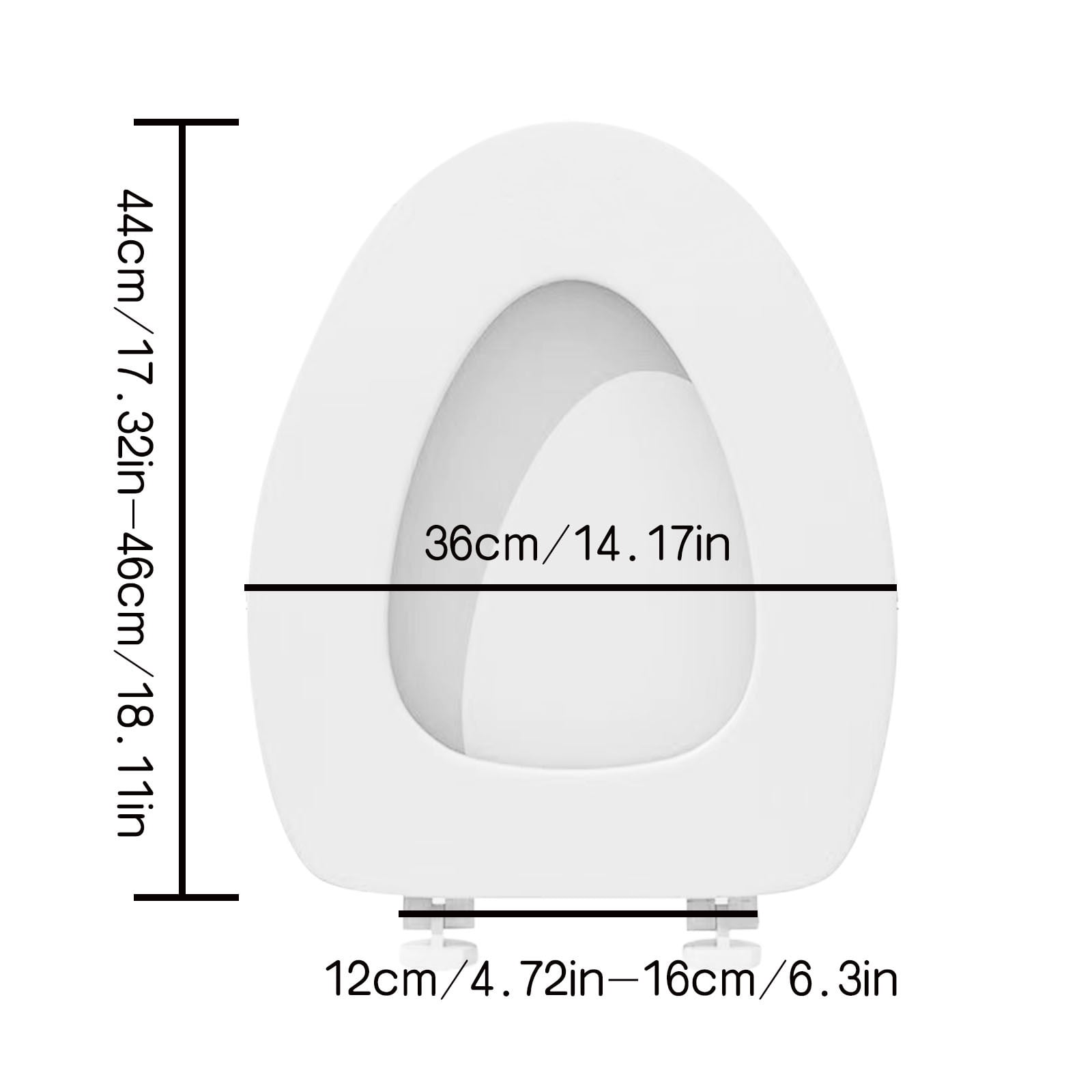 Tkrady Soft Standard Toilet Oval Seat, White - 17 Inch Soft Cover with Comfort Foam Cushioning - Fits All Standard Size Fixtures - Easy to Install