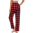 thumbnail image 3 of Womens Comfy Lounge Pants Loose Yoga Pants Cotton Blend Soft Drawstring Wide Leg Pants with Pockets, 3 of 6