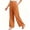 Orange, variant on Women High Waist Pleated Wide Leg Ankle Culotte Pants, Wrinkle Resistant Drape Soft Knit Loose Trousers