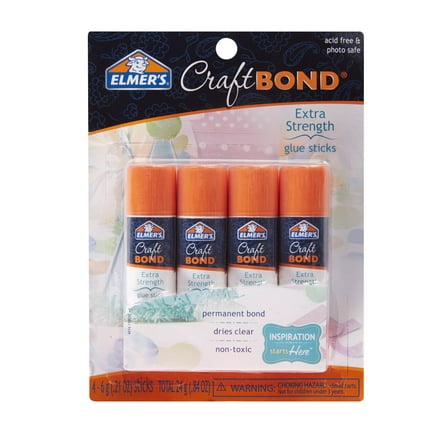 Elmer's Craft Bond Extra Strength Glue Stick, 0.21 oz, 4 Count