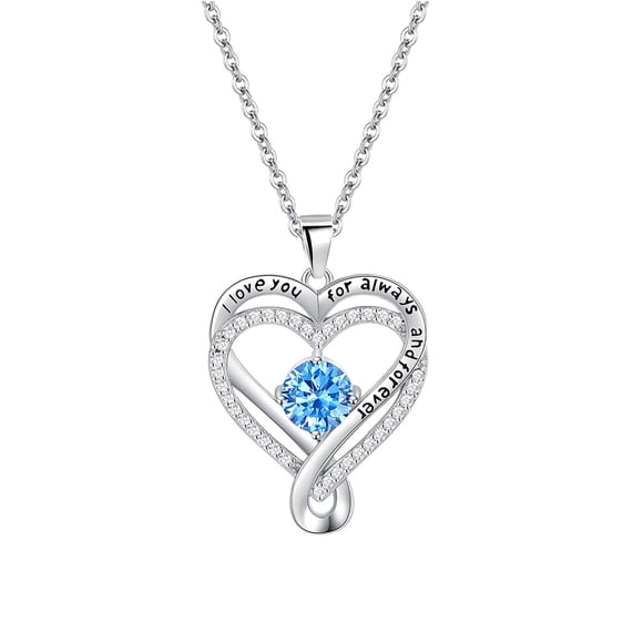 WIFKLSIIPG Friendly Copper Heart Birthstone Necklace for Womens Women's Jewelry Pendant Necklaces Valentine's Day Jewelry