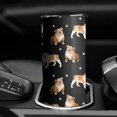 thumbnail image 3 of 20oz Bulldog Dog and Footprints Skinny Tumblers Stainless Steel Tumbler with Lid and Straw,Vacuum Insulated Double Wall Travel Tumbler Cups with Cleaning Brush for Coffee,Tea, 3 of 6