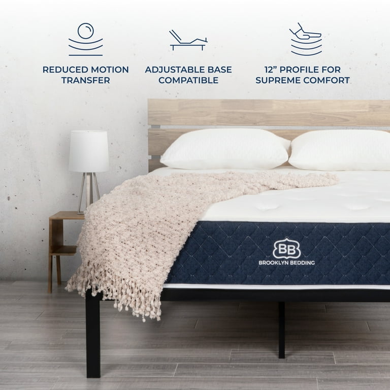 Colchón Matrimonial De Memory Foam Y Resortes Emma Premium Hybrid Blanco Y Gris - 150cm X 46cm X