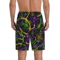 thumbnail image 3 of Daiia Neon Mardi Gras Mens Woven Stretch Pajama Short,Short Pajama Pants-Large, 3 of 9