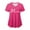 Pink, variant on COMVALUE Scrub Tops for Women Short Sleeve Working Uniform with Pocket Summer ECG Heart Graphic Print V Neck Stretchy Holi T Shirts (Blue, 3XL)