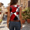 thumbnail image 7 of Womens Summer Sleeveless Tops Loose Button Henley Shirts Crew Neck Dressy Casual Blouses 3XL, 7 of 7