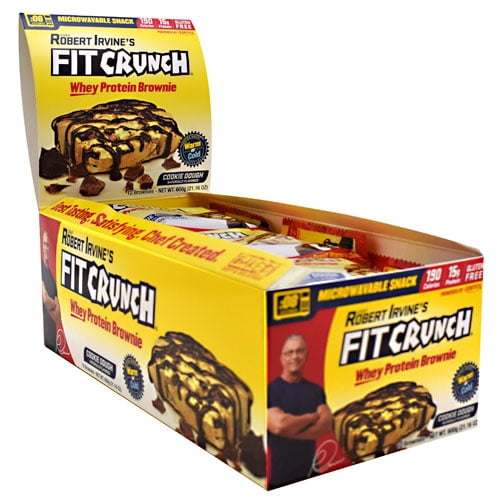 Fit Crunch Bars Whey Protein Brownie Cookie Dough 12 50g (1.76oz) Brownies by