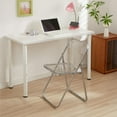 thumbnail image 2 of Urban Lifestyle Transparent Acrylic Modern Folding Chair with Chrome Frame, Clear, 2 of 8