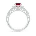 thumbnail image 2 of ANGARA Natural Aeon Vintage Style Solitaire 1.4 ct Ruby Filigree Engagement Ring in 14K White Gold for Women (Size-7mm) | July Birthstone Jewelry for Her | Natural Ruby Rings, 2 of 10
