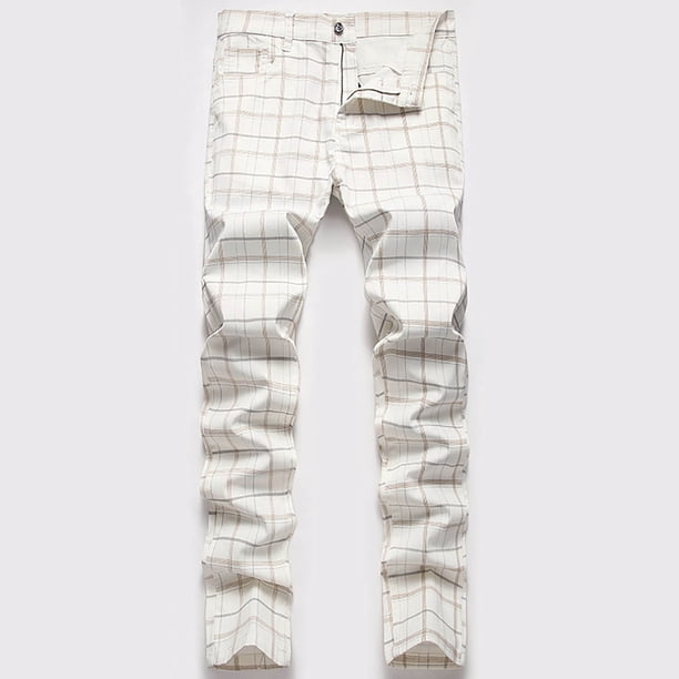 Pantalones largos a rayas para hombre, pantalones de traje ajustados y elásticos, pantalones casuales, pantalones para hombre